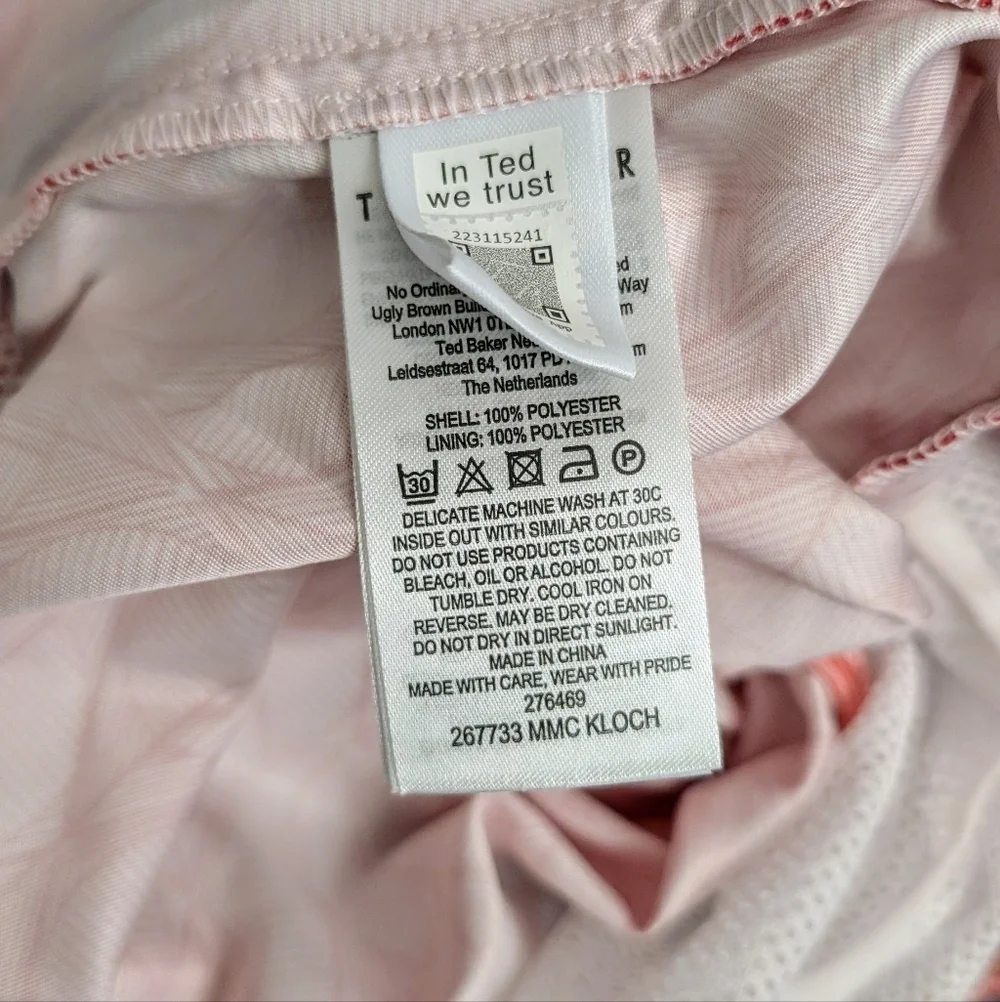 Ted Baker London Kloch Geometric Swim Shorts Pink Size 3 M Tailored NWT Resort